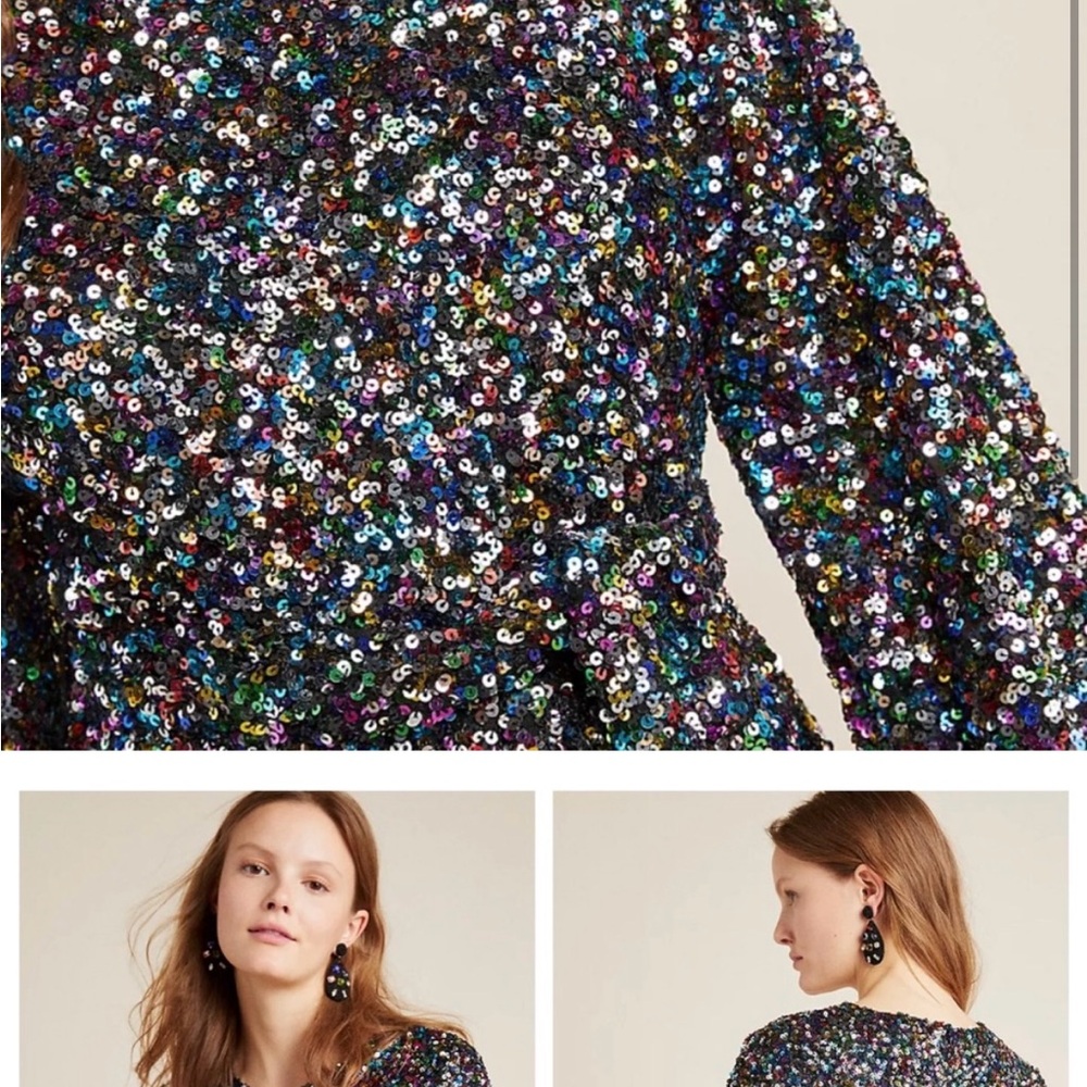 NWT Anthropologie Sequin Mini-Dress by Shoshanna 6P - Picture 3 of 3